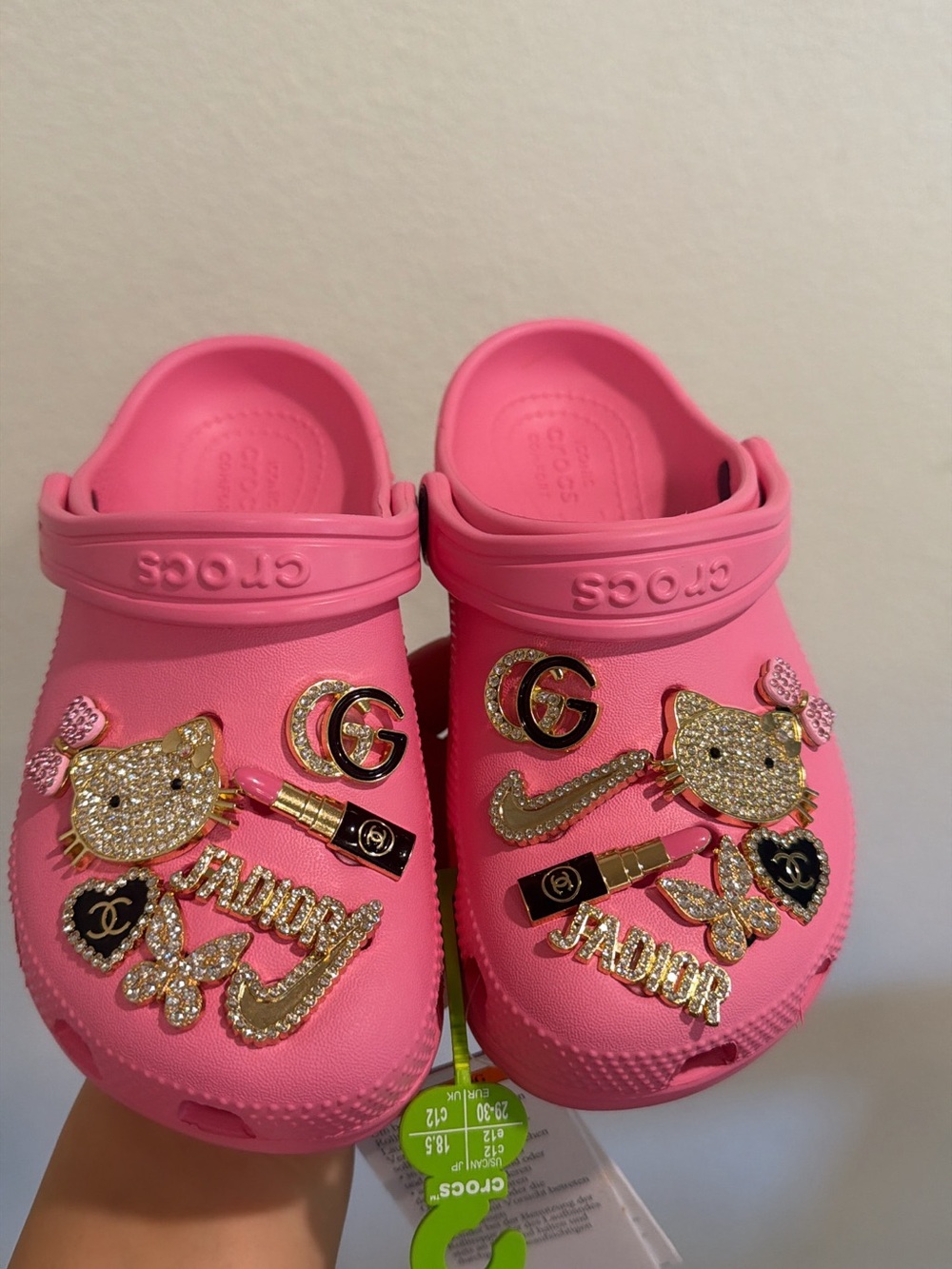 Kids Pink Decorative Custom Croc Shoes